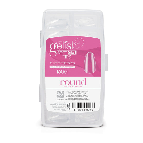 Harmony Gelish - Soft Gel Tips - Round Natural Short 160 CT