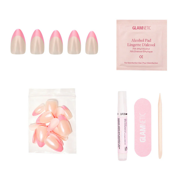 Glamnetic - Press On - Bubble Gum Glaze - Short Almond