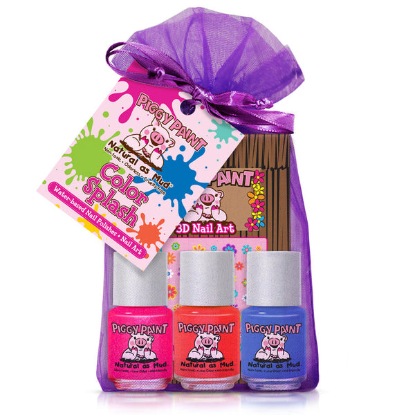 Piggy Paint Nail Polish Set - Color Splash Gift Set 