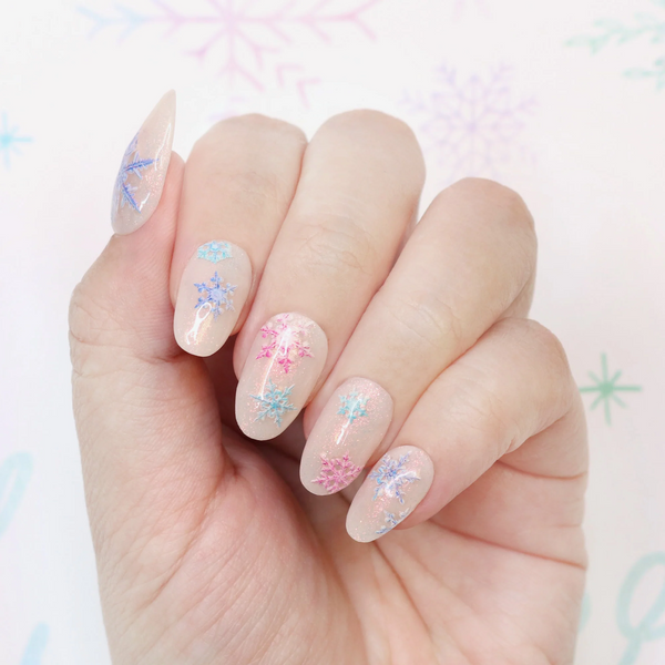 Daily Charme - 3D Embossed Nail Art Sticker - Colorful Snowflake