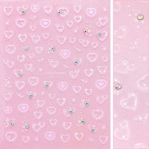 Daily Charme - Valentine Bejeweled Nail Art Sticker Love Bubbles