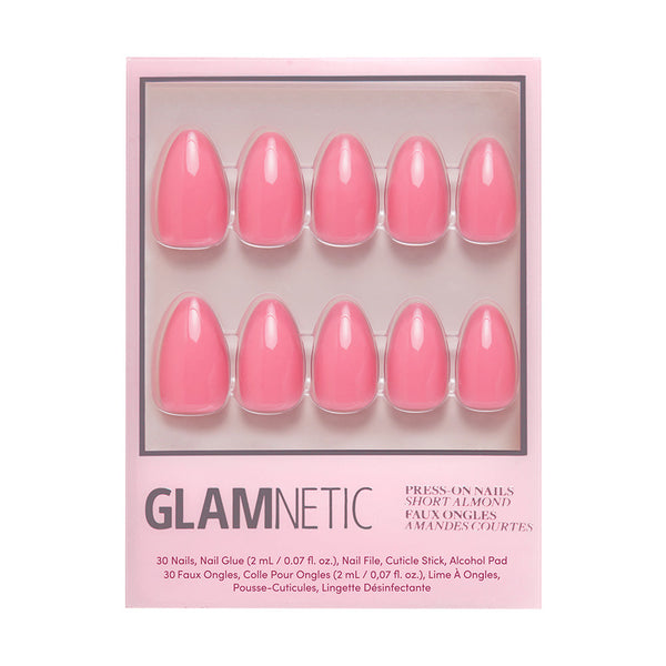 Glamnetic - Press On - Flamingo Pink - Short Almond