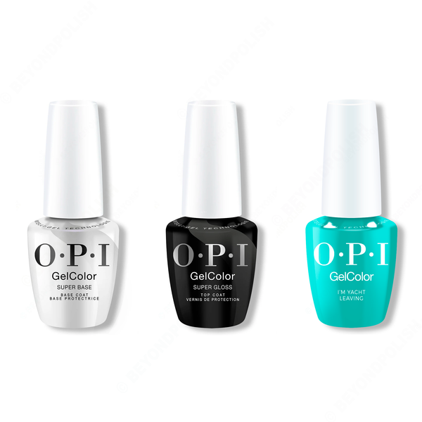 OPI - Intelli-Gel Combo - Super Base Coat, Super Gloss Top Coat & I’m Yacht Leaving