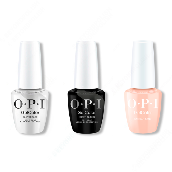 OPI - Intelli-Gel Combo - Super Base Coat, Super Gloss Top Coat & Samoan Sand