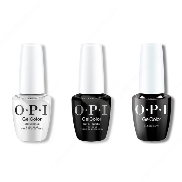 OPI - Intelli-Gel Combo - Super Base Coat, Super Gloss Top Coat & Black Onyx