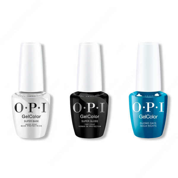 OPI - Intelli-Gel Combo - Super Base Coat, Super Gloss Top Coat & Duomo Days, Isola Nights