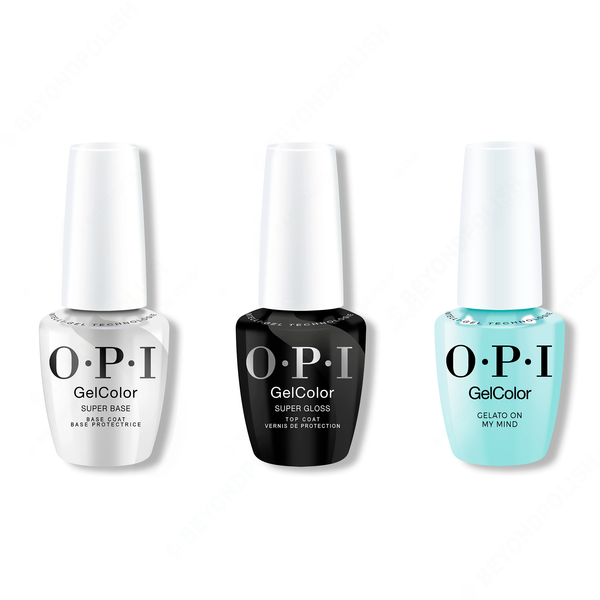 OPI - Intelli-Gel Combo - Super Base Coat, Super Gloss Top Coat & Gelato On My Mind