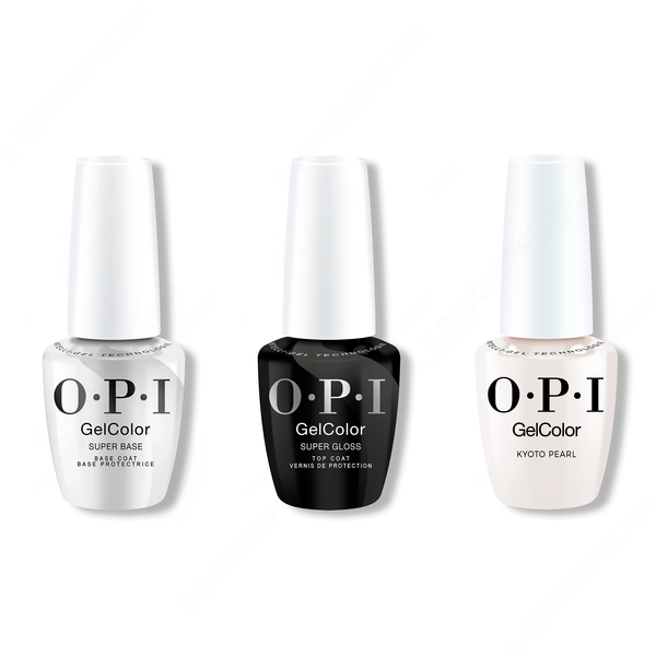 OPI - Intelli-Gel Combo - Super Base Coat, Super Gloss Top Coat & Kyoto Pearl