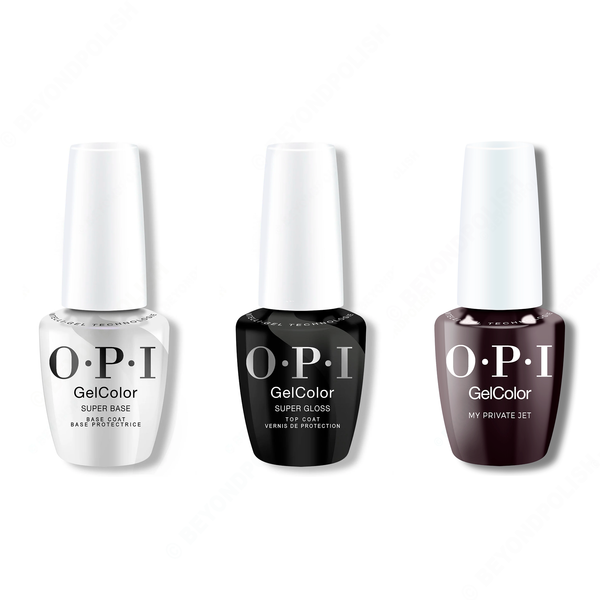 OPI - Intelli-Gel Combo - Super Base Coat, Super Gloss Top Coat & My Private Jet