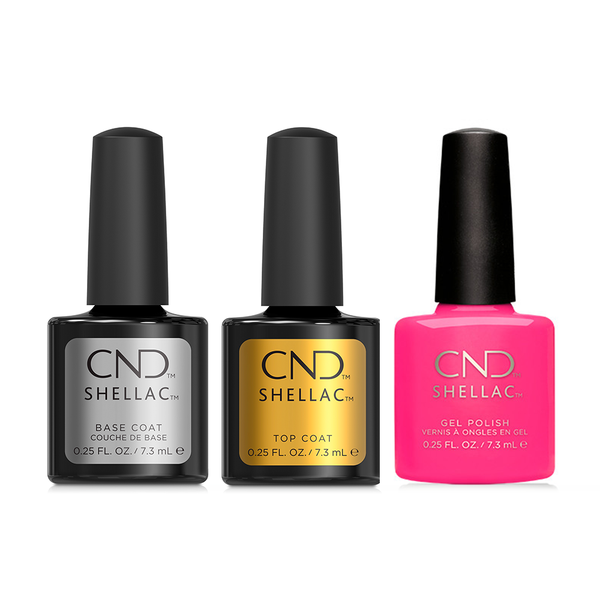 CND - Shellac Combo - Base, Top & Hot Pop Pink