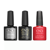 CND - Shellac Xpress5 Combo - Base, Top & Dragon Slay All Day (0.25 oz)