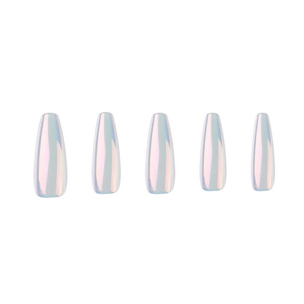 Maniology - Press On Nails - Iridescent Clear - Medium Coffin