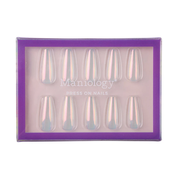 Maniology - Press On Nails - Iridescent Clear - Medium Coffin