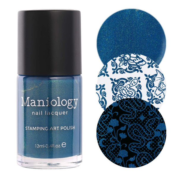 Maniology - Stamping Nail Polish - Nightshade: Moonwake (B528) - Teal With Gold Shimmer