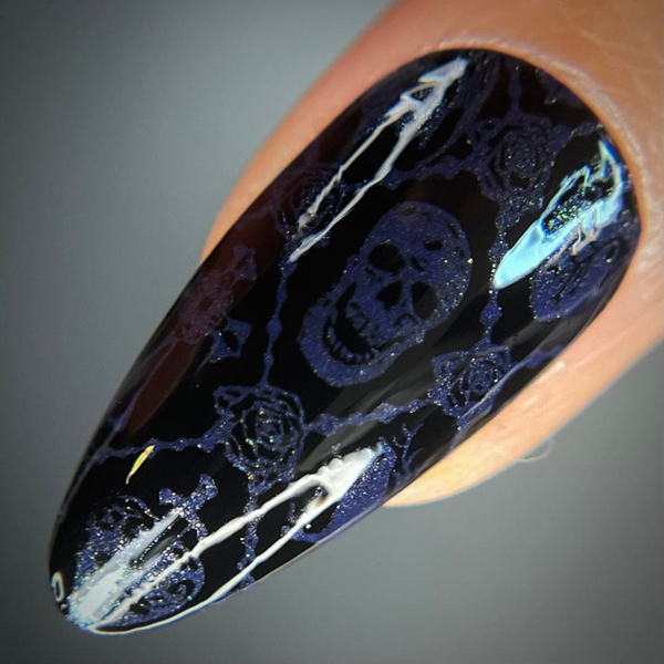 Maniology - Stamping Nail Polish - Nightshade: Shadowveil (B526) - Purple With Gold Shimmer