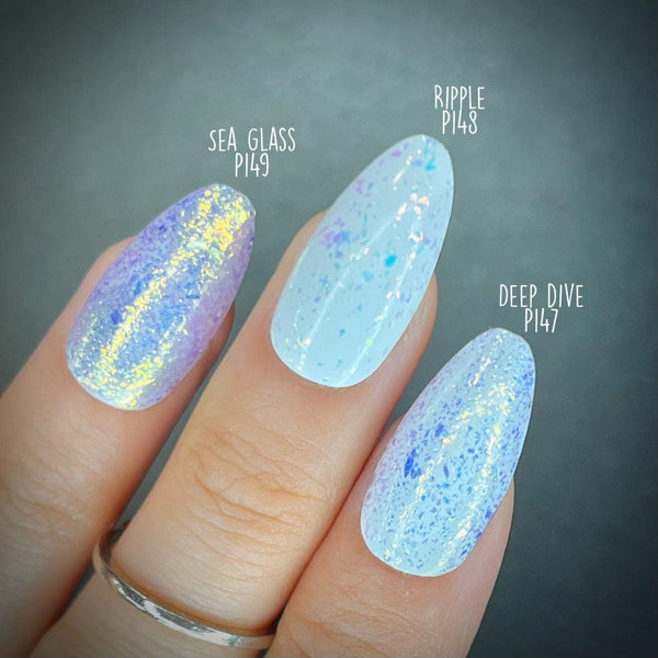 Maniology -  Ocean Crush: 3-Piece Flakie Iridescent Toppers Summer 2023 Nail Polish Set