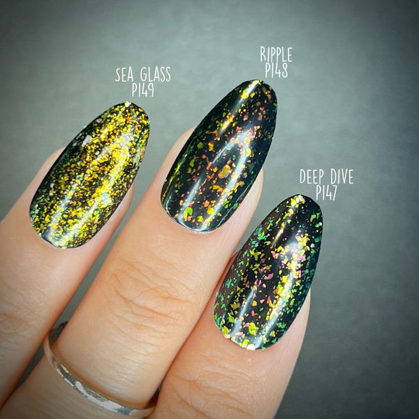 Maniology -  Ocean Crush: 3-Piece Flakie Iridescent Toppers Summer 2023 Nail Polish Set