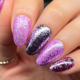 Maniology - Stamping Nail Polish - Rustic Charm: Plum Perfect (P169) - Purple with Silver Glitter Jellies