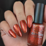 Maniology - Stamping Nail Polish - Rustic Charm: Ruby Glow (P170) - Red with Silver Glitter Jellies