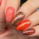 Maniology - Stamping Nail Polish - Rustic Charm: Ruby Glow (P170) - Red with Silver Glitter Jellies