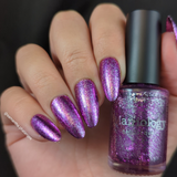 Maniology - Stamping Nail Polish - Rustic Charm: Plum Perfect (P169) - Purple with Silver Glitter Jellies