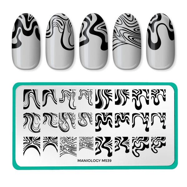 Maniology - Stamping Plate - Wavy French (M539) - Nail Stamping Plate