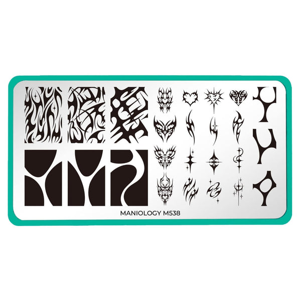 Maniology - Stamping Plate - Y2K Tattoo (M538) - Nail Stamping Plate