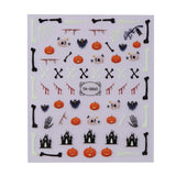 Maniology - Nail Art Stickers - Glow In The Dark - Bones & Pumpkins #TH0860