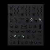 Maniology - Nail Art Stickers - Glow In The Dark - Spiders #TH0868