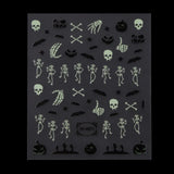 Maniology - Nail Art Stickers - Glow In The Dark - Skeleton Fun #TH0871