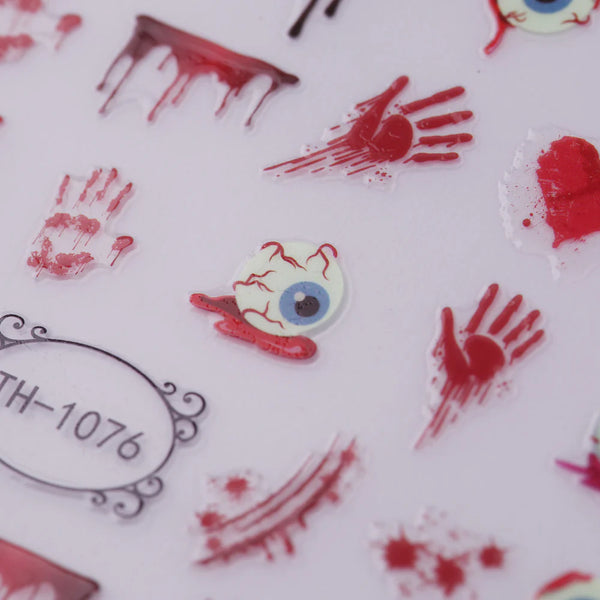 Maniology - Nail Art Stickers - Glow In The Dark - Bloody Eyeballs #TH1076