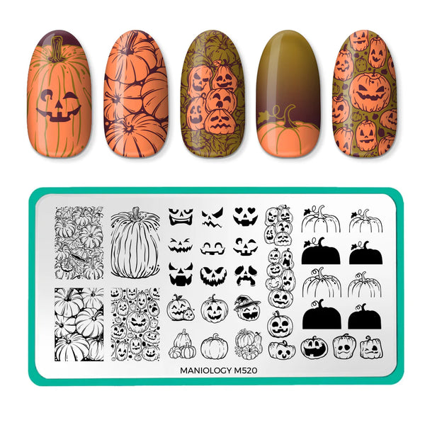 Maniology - Stamping Plate - Pumpkin Patch (M520) - Nail Stamping Plate