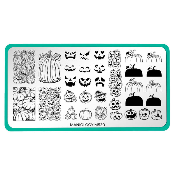 Maniology - Stamping Plate - Pumpkin Patch (M520) - Nail Stamping Plate