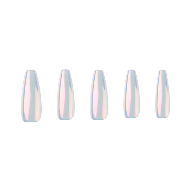 Maniology - Press On Nails - Iridescent Clear - Medium Coffin