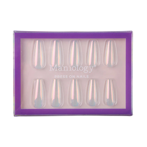 Maniology - Press On Nails - Iridescent Clear - Medium Coffin