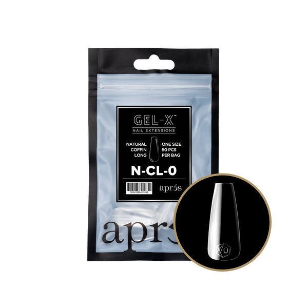 apres - Gel-X 2.0 Refill Bags - Natural Coffin Long Size 0 (50 pcs)