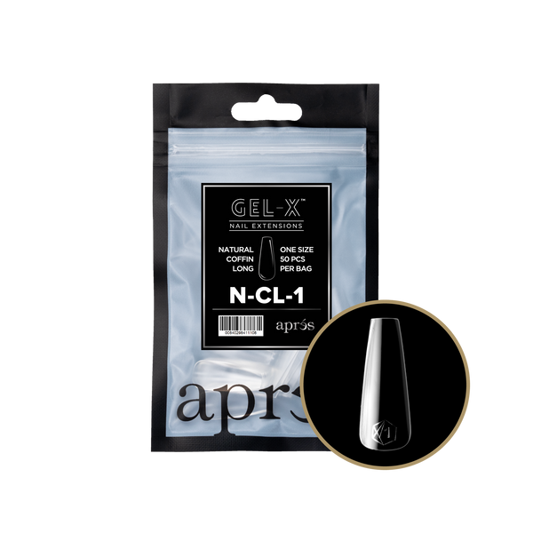 apres - Gel-X 2.0 Refill Bags - Natural Coffin Long Size 1 (50 pcs)