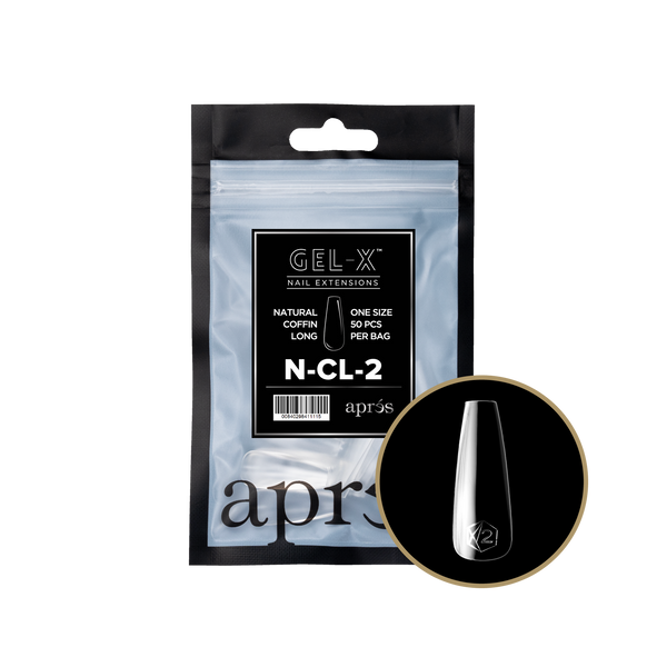 apres - Gel-X 2.0 Refill Bags - Natural Coffin Long Size 2 (50 pcs)