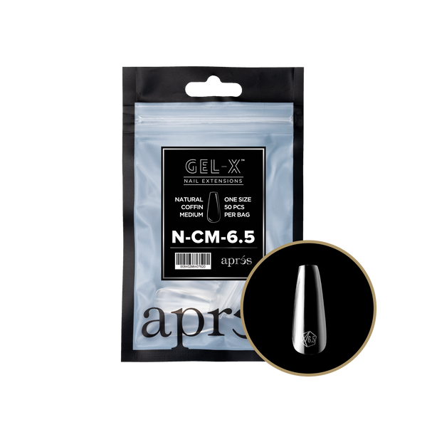 apres - Gel-X 2.0 Refill Bags - Natural Coffin Medium Size 6.5 (50 pcs)