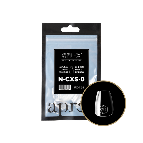 apres - Gel-X 2.0 Refill Bags - Natural Coffin Extra Short Size 0 (50 pcs)