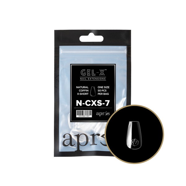 apres - Gel-X 2.0 Refill Bags - Natural Coffin Extra Short Size 7 (50 pcs)