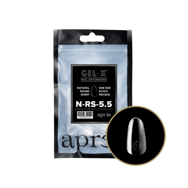 apres - Gel-X 2.0 Refill Bags - Natural Round Short Size 5.5 (50 pcs)