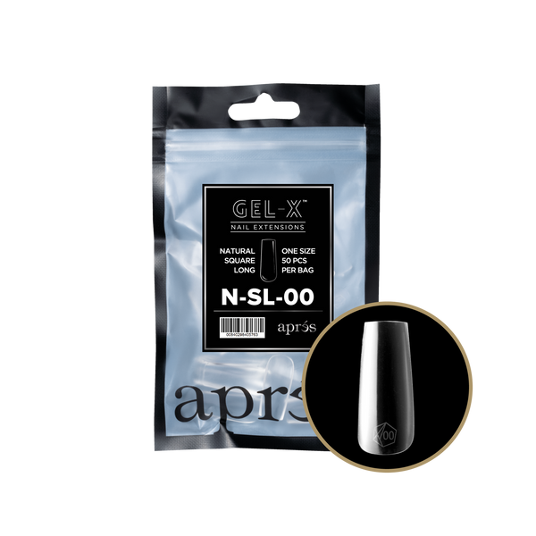 apres - Gel-X 2.0 Refill Bags - Natural Square Long Size 00 (50 pcs)