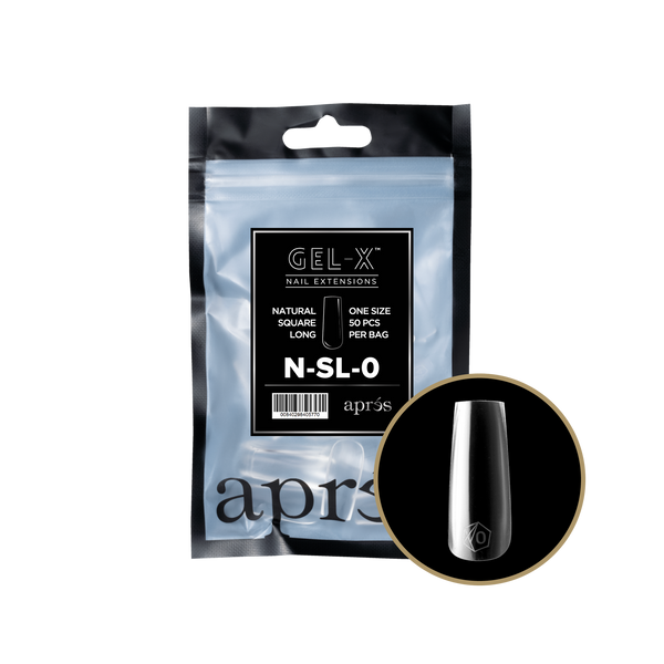 apres - Gel-X 2.0 Refill Bags - Natural Square Long Size 0 (50 pcs)