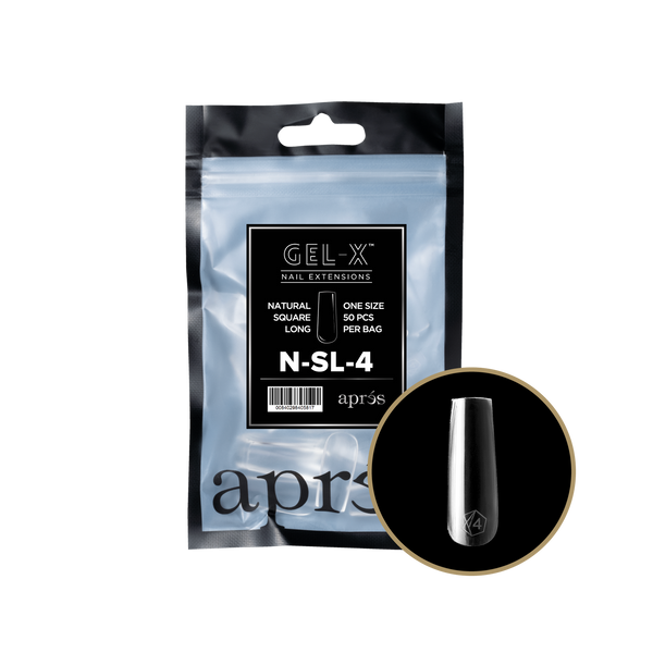 apres - Gel-X 2.0 Refill Bags - Natural Square Long Size 4 (50 pcs)