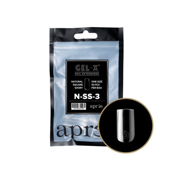 apres - Gel-X 2.0 Refill Bags - Natural Square Short Size 3 (50 pcs)