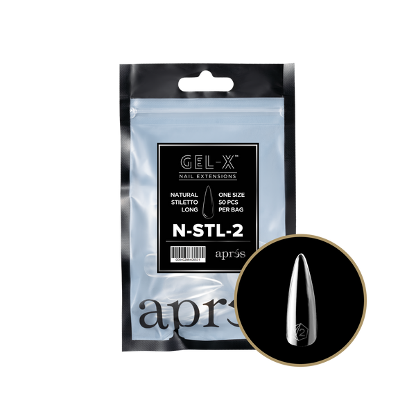 apres - Gel-X 2.0 Refill Bags - Natural Stiletto Long Size 2 (50 pcs)