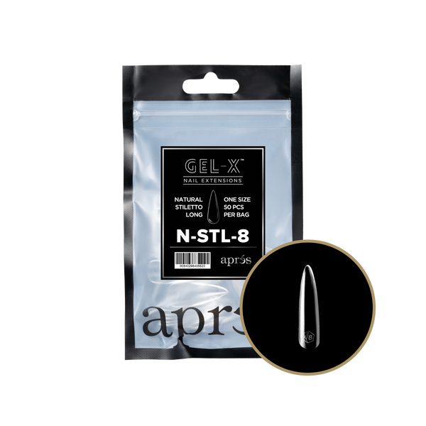 apres - Gel-X 2.0 Refill Bags - Natural Stiletto Long Size 8 (50 pcs)