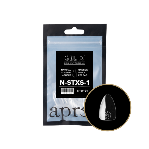 apres - Gel-X 2.0 Refill Bags - Natural Stiletto Extra Short Size 1 (50 pcs)