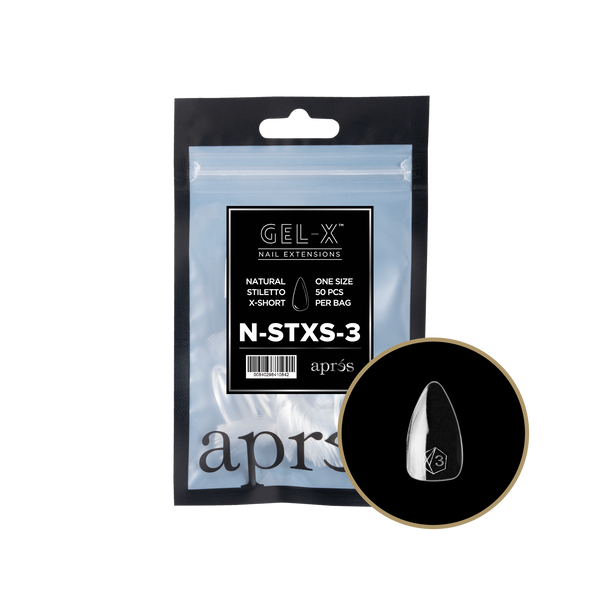 apres - Gel-X 2.0 Refill Bags - Natural Stiletto Extra Short Size 3 (50 pcs)